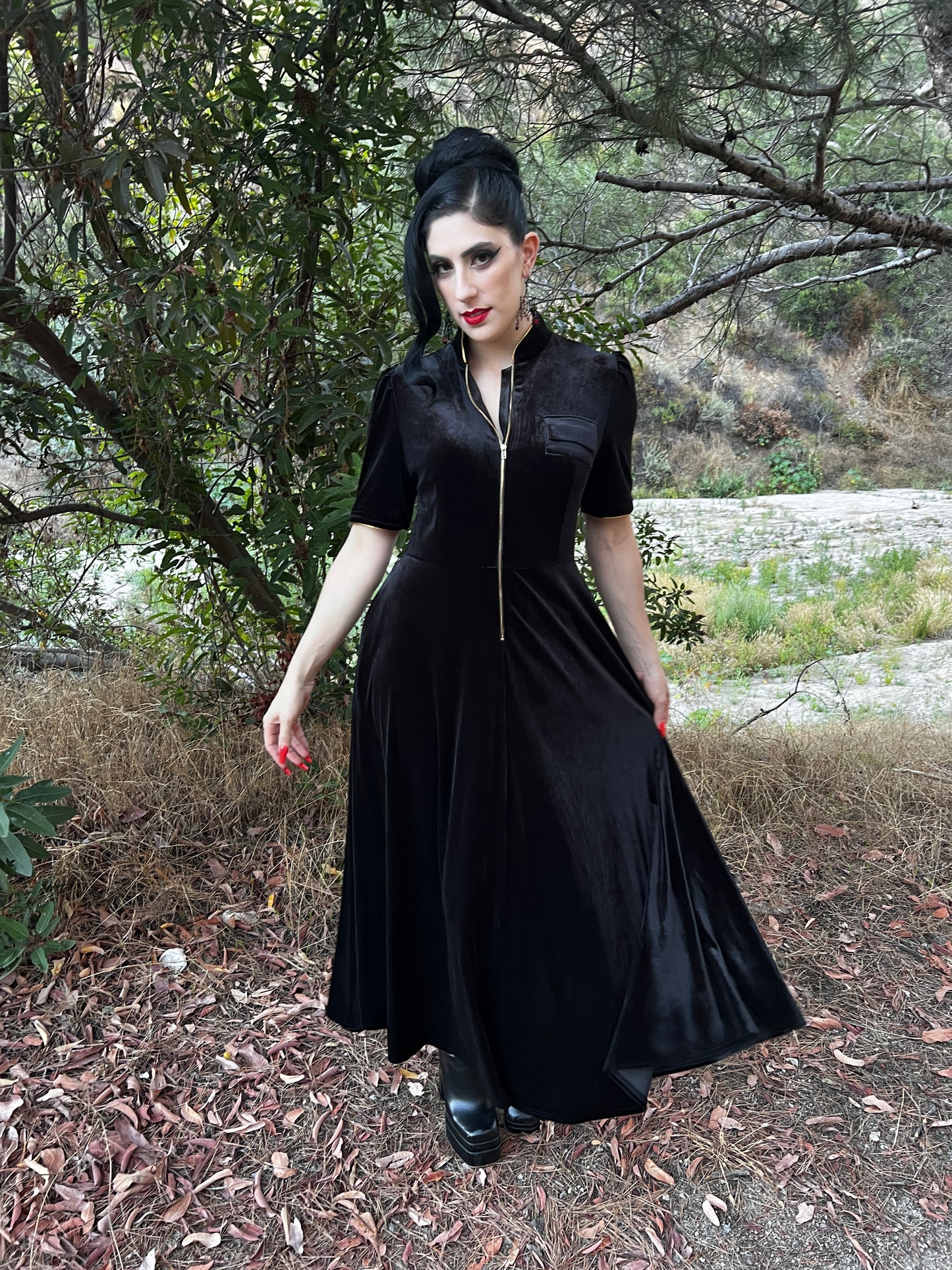 The Sweetest Taboo Black Velvet Dress