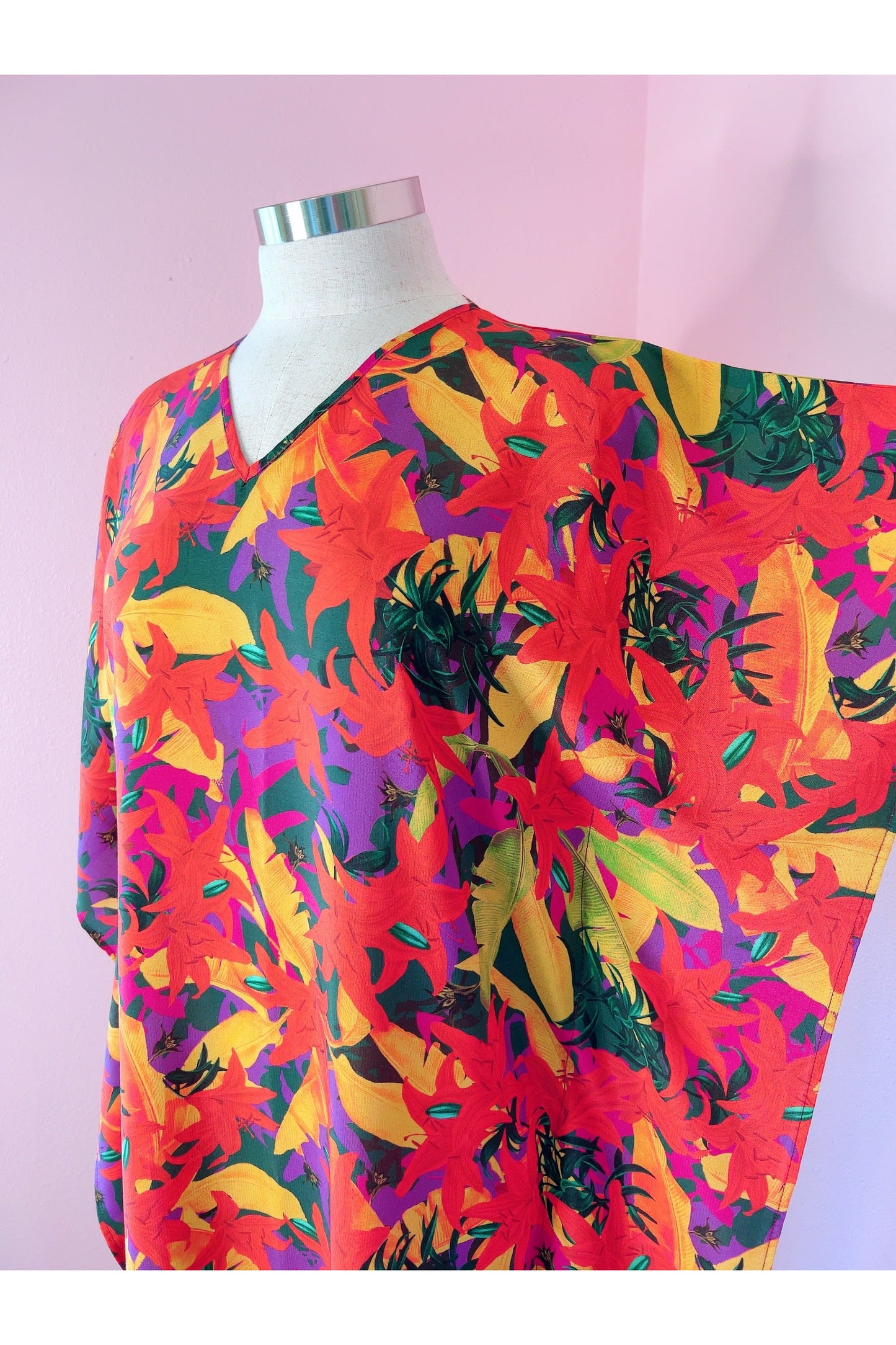 Hot Spice Tropics Floral Print Caftan Designed by Audrey K DuBiel